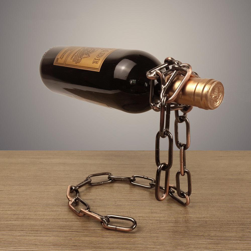 Elegant Metal Chain Wine Rack - Stylish Home Decor