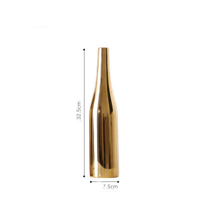 Elegant Gold-Plated Ceramic Vase - Perfect for Home Decor