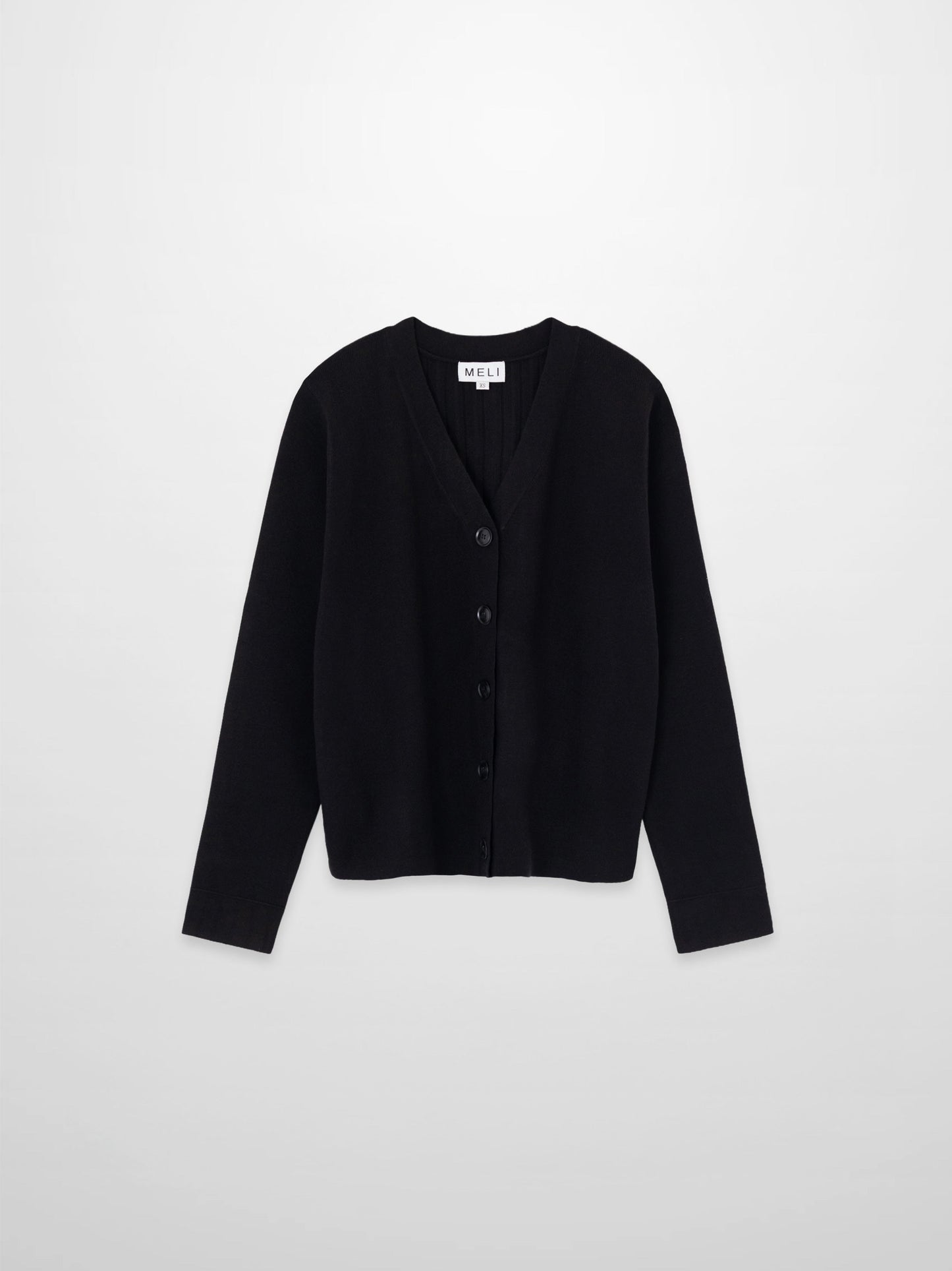 Back Wide Ribbed Cardigan Sweater-Black