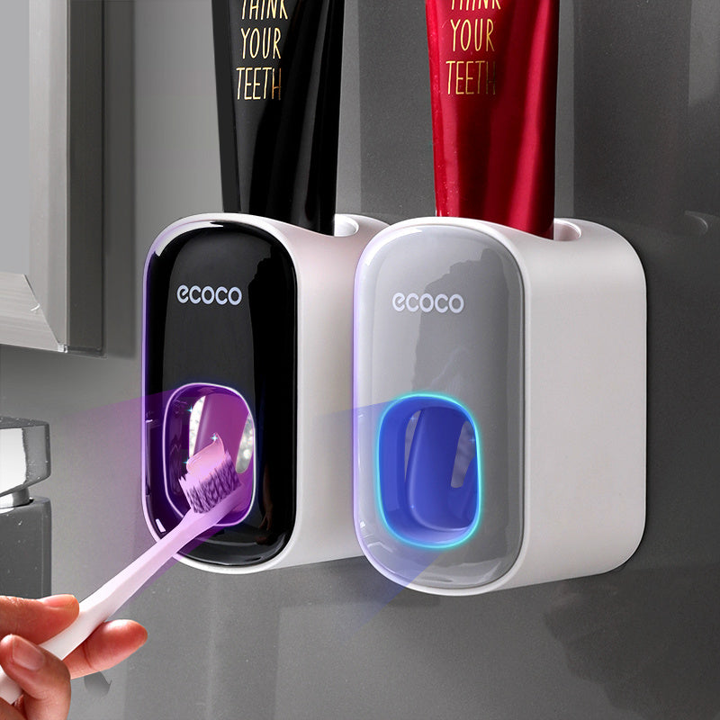 Automatic Toothpaste Dispenser & Toothbrush Holder Set