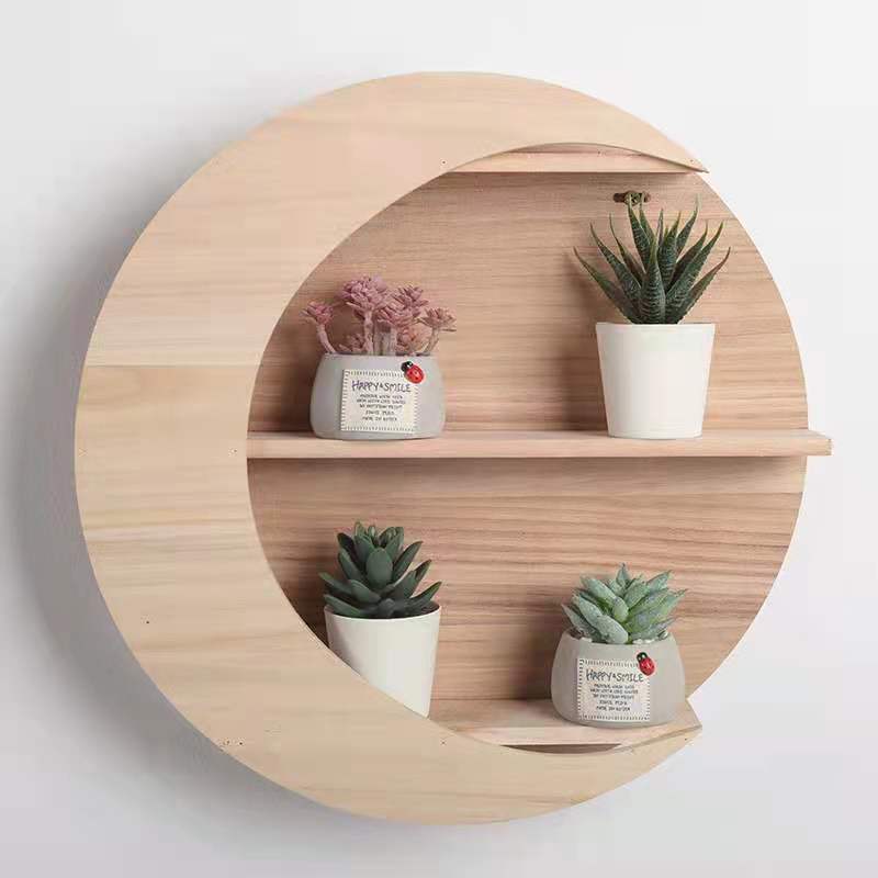Stylish Wall-Mounted Wooden Shelf - Space-Saving Design
