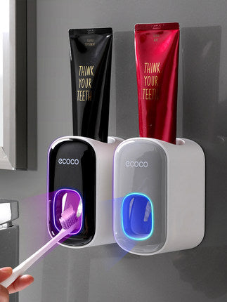 Automatic Toothpaste Dispenser & Toothbrush Holder Set