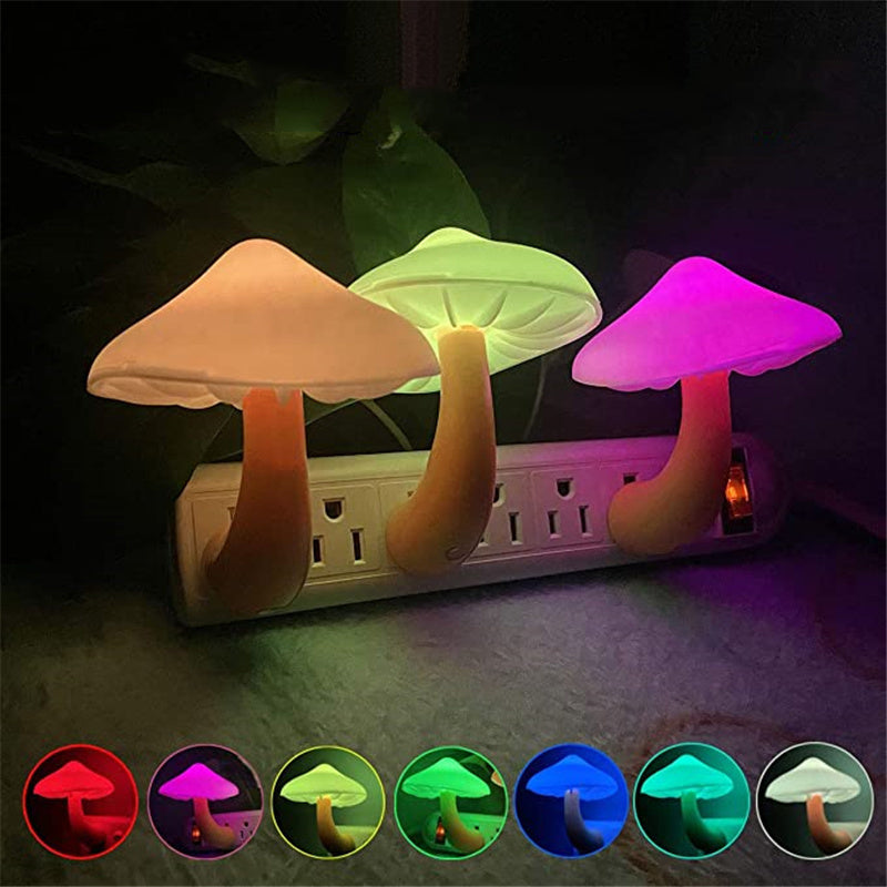 Mushroom Night Light - Automatic Warm White Glow