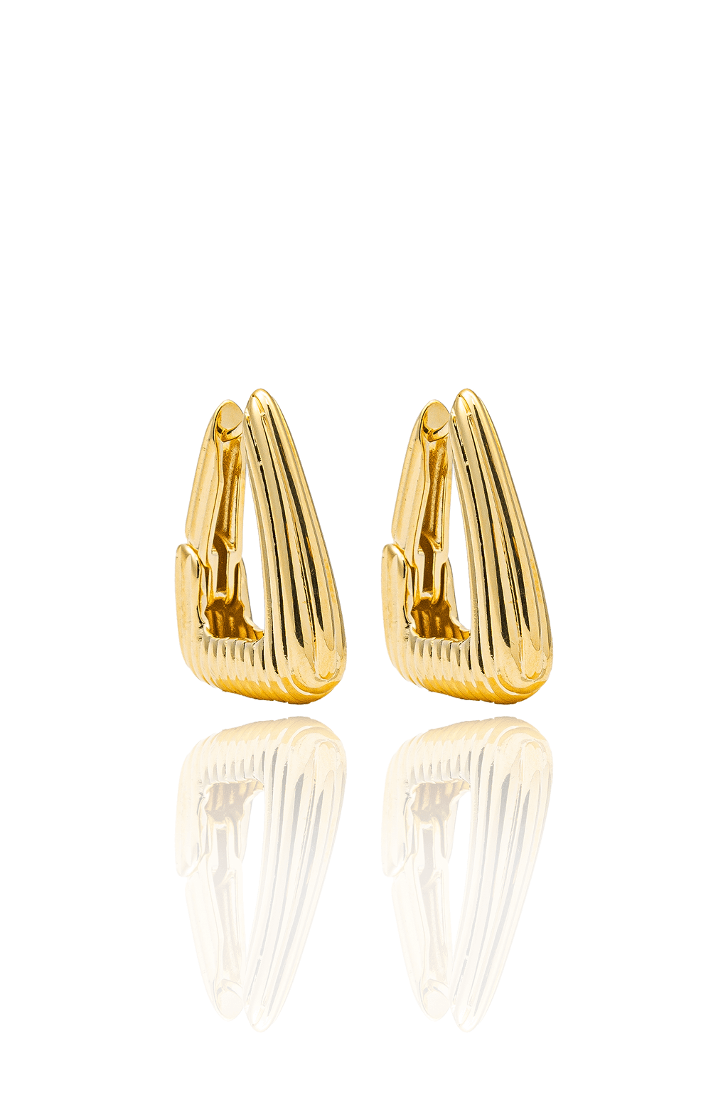 High End Exclusive Textured Triangle French Earrings