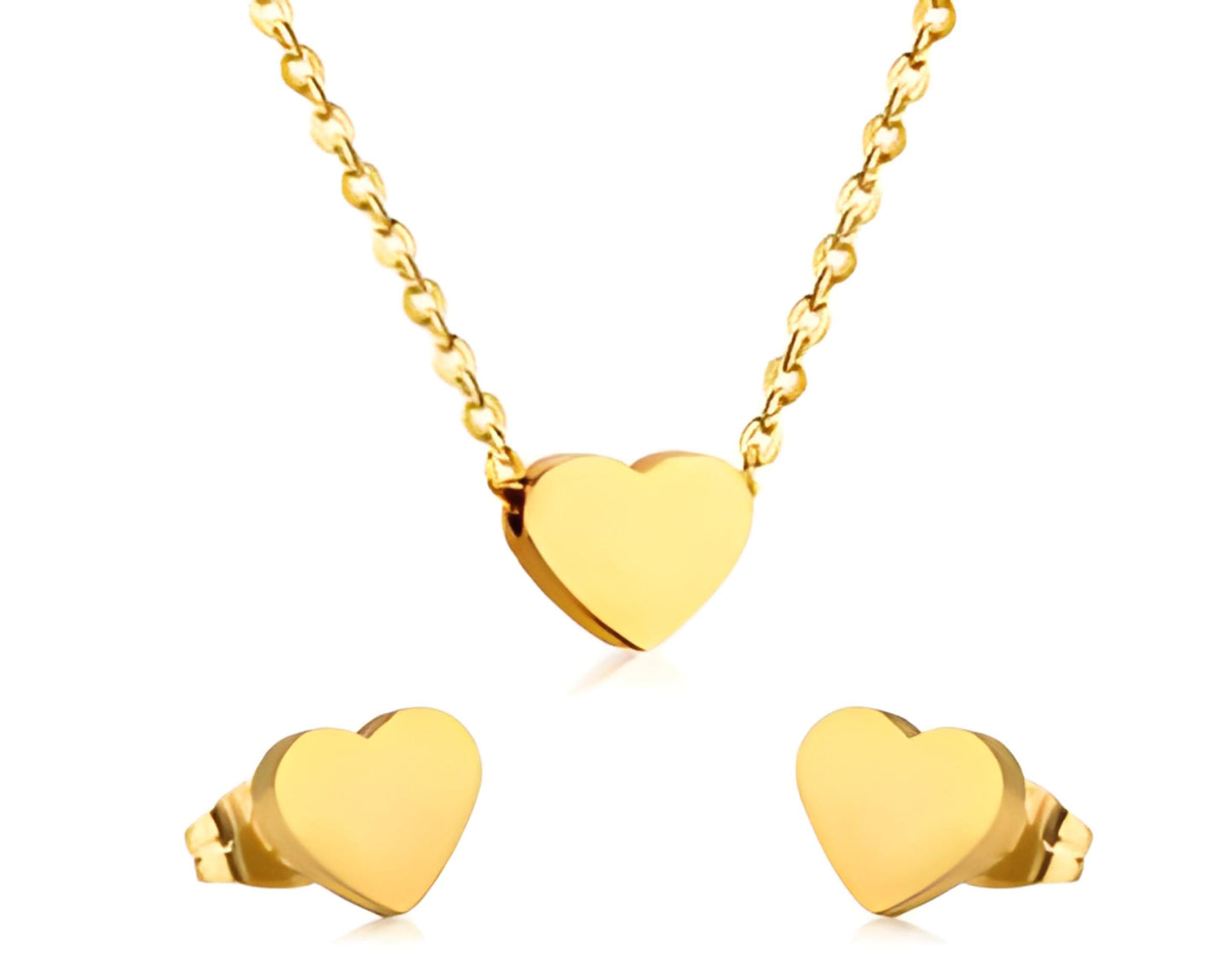 Heart Necklace and Earrings Set