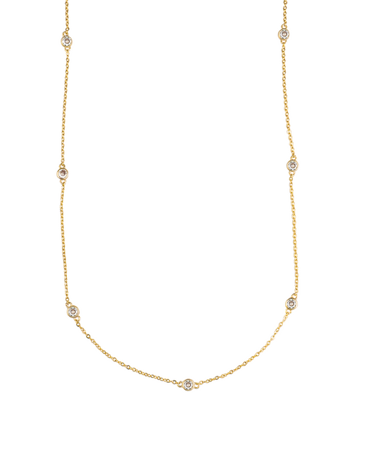 Long Round Zirconia Rollo Chain (H81)