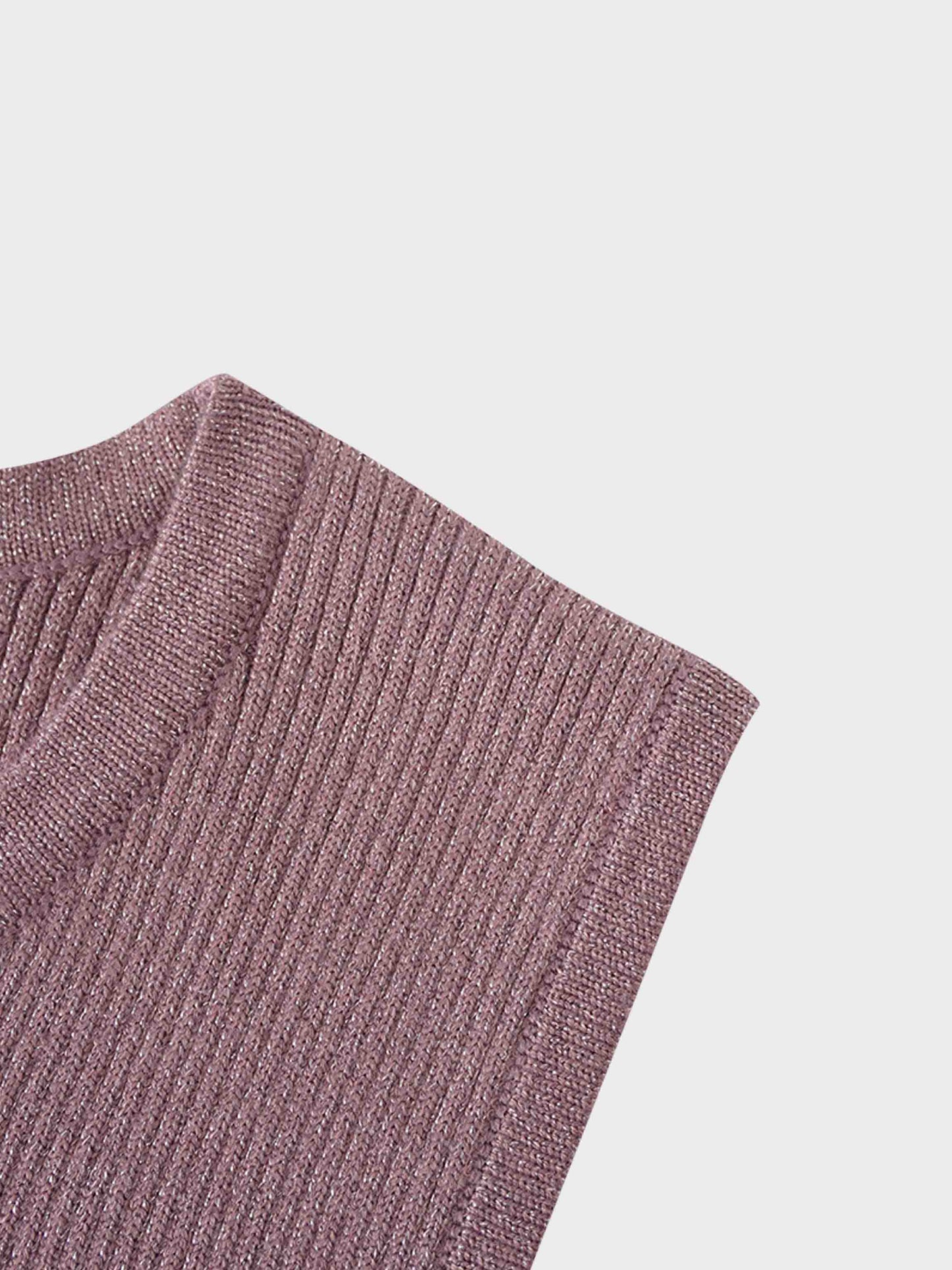 Lurex Sleeveless Sweater-Mauve