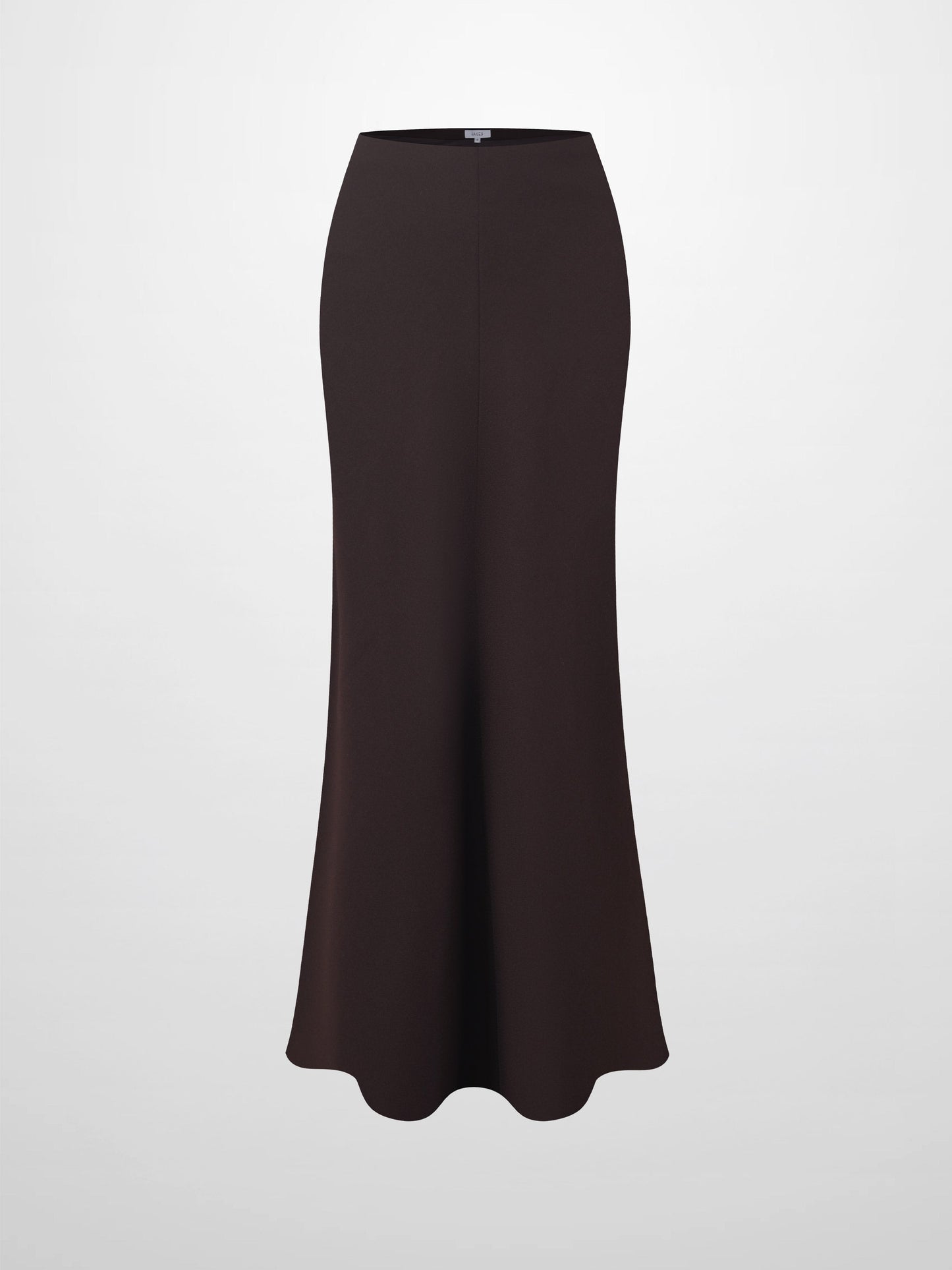 Basic A-Line Seamed Maxi Skirt-Brown