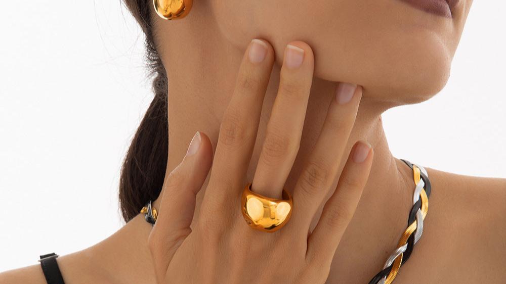 Gold Teardrop Statement Earrings