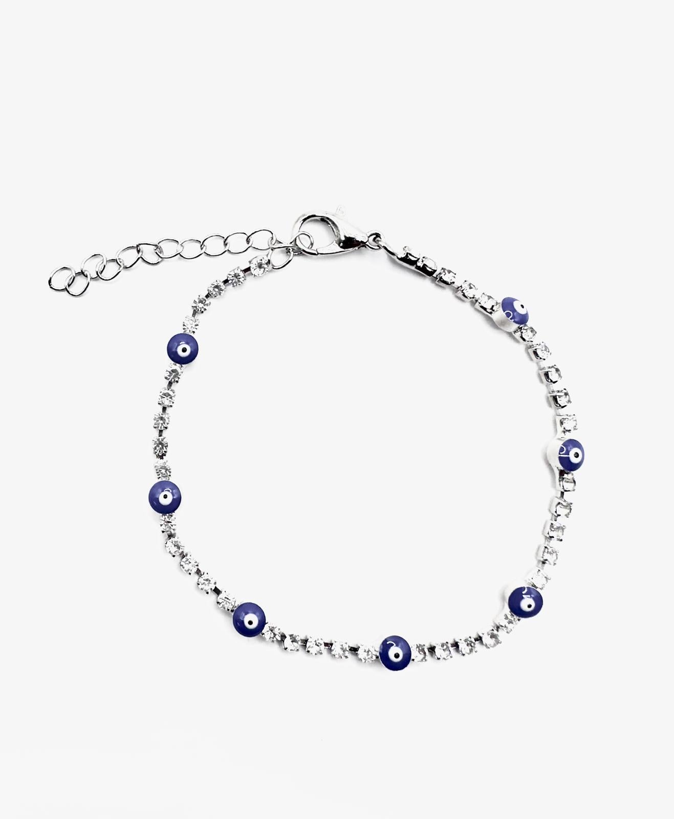 Evil Eye Crystal Tennis Bracelet – Gold or Silver
