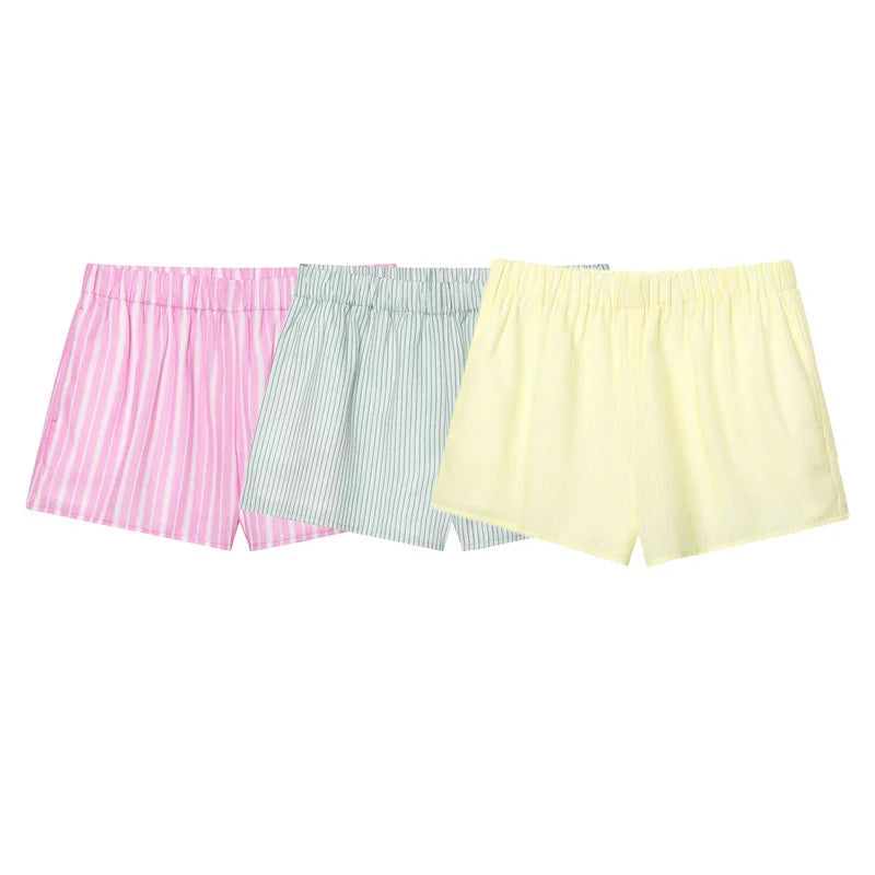 Striped Pajama Shorts - Breathable & Comfortable