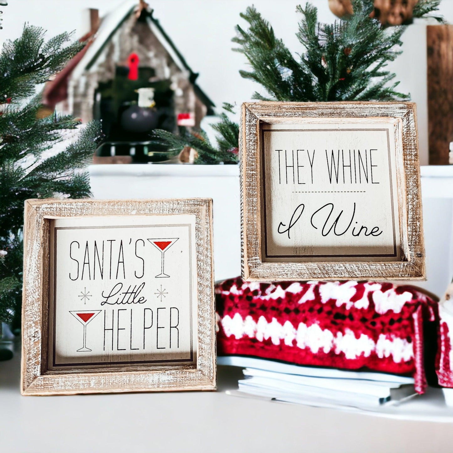 Double-Sided Holiday Sign - Wine & Parent Humor