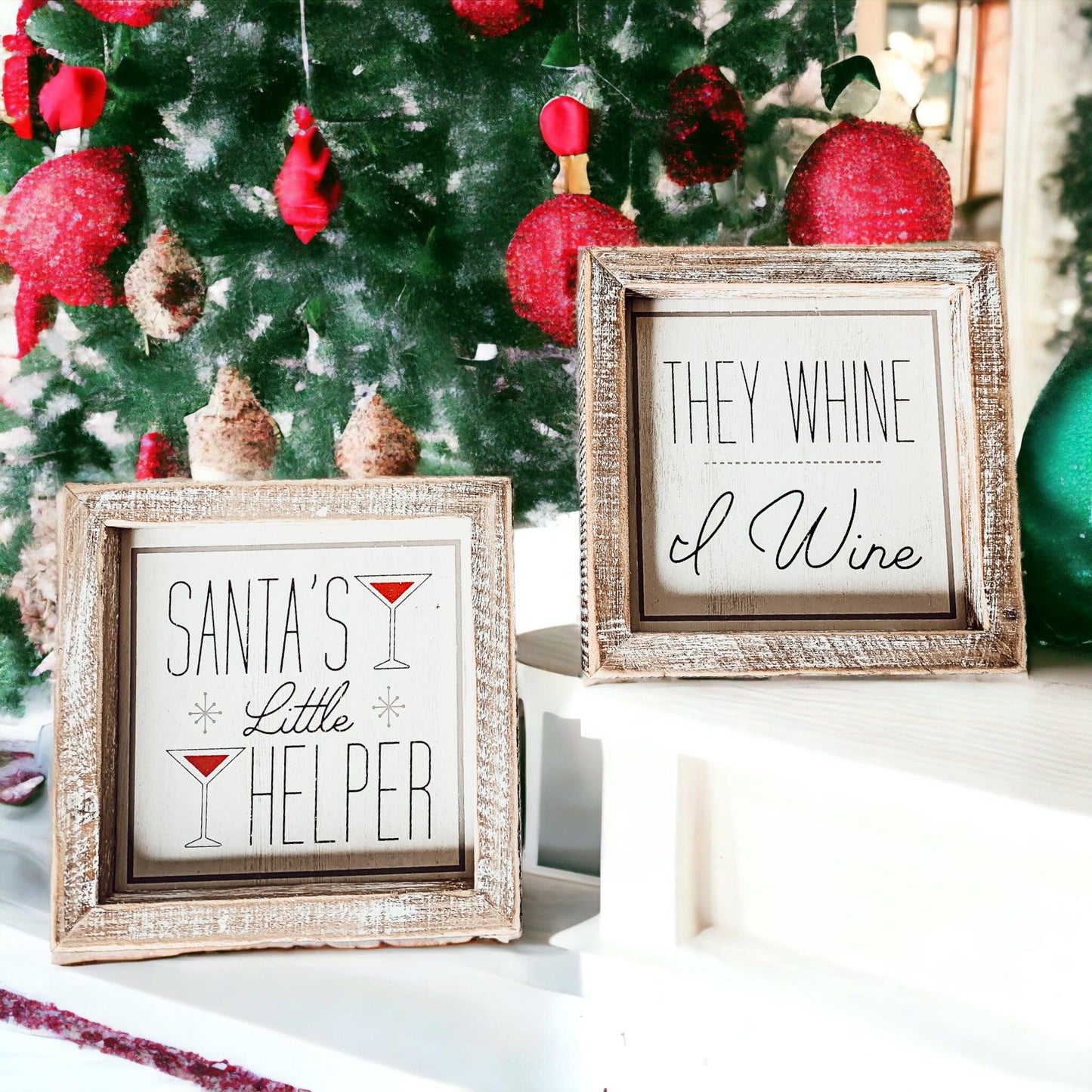 Double-Sided Holiday Sign - Wine & Parent Humor