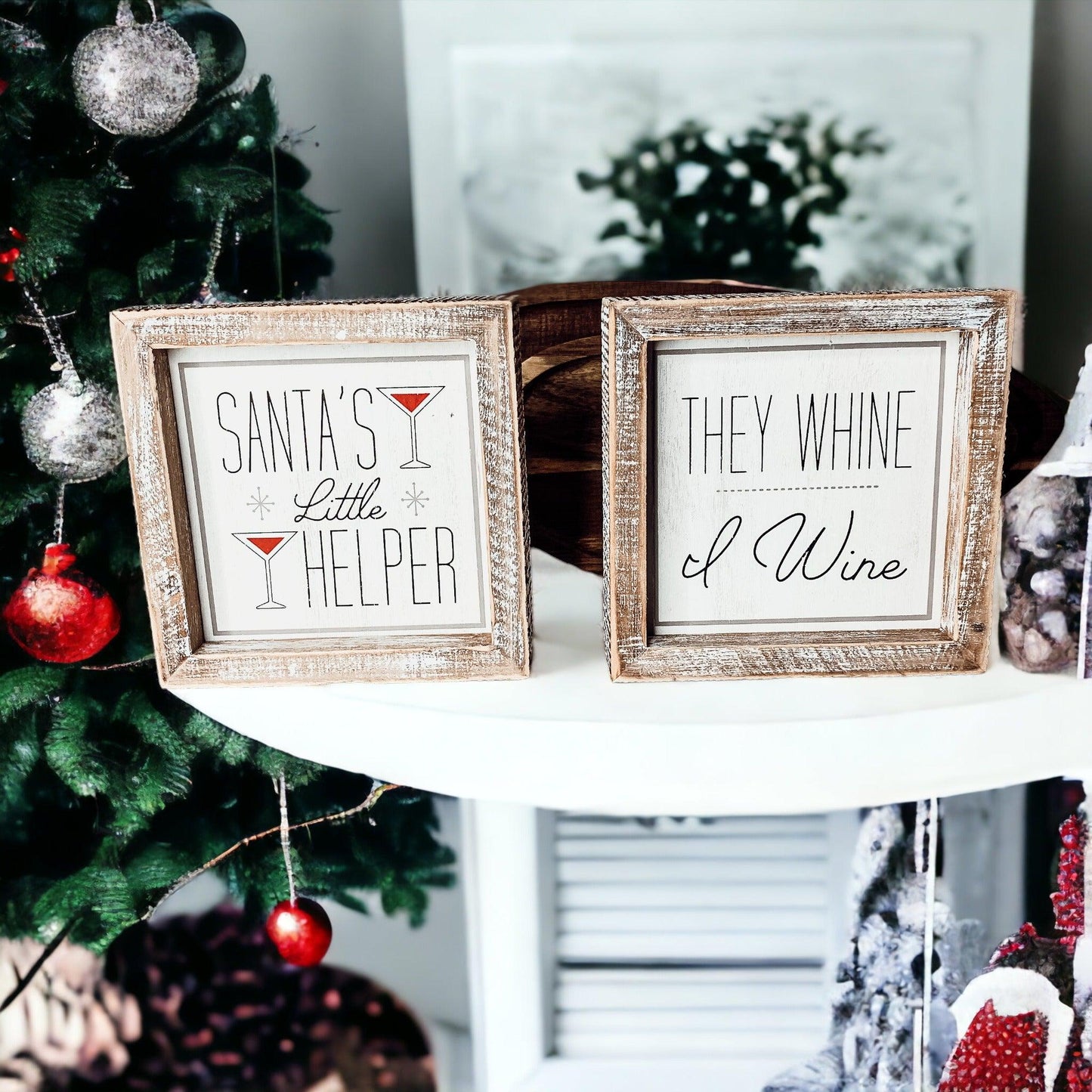 Double-Sided Holiday Sign - Wine & Parent Humor