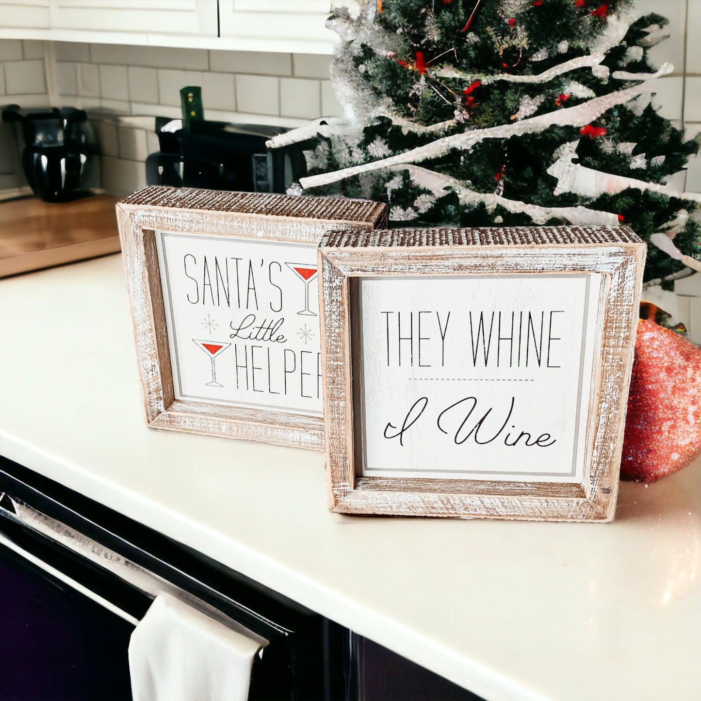 Double-Sided Holiday Sign - Wine & Parent Humor