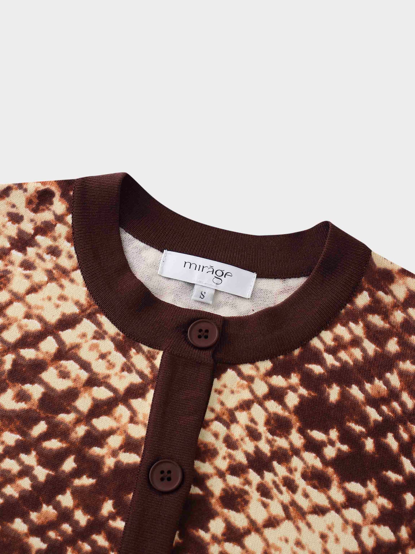 Buttoned Cardigan-Brown Speckled