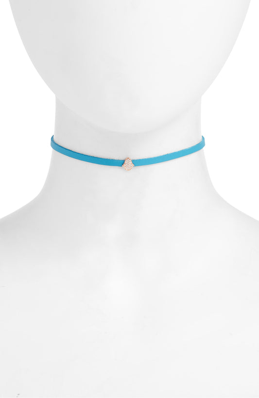 Charm Choker - Turquoise/Rose Gold