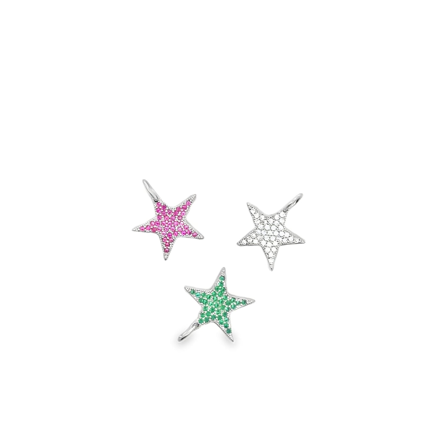 18K Gold Filled Star Pendant with Micro Pave Cubic Zirconia CZ Stone