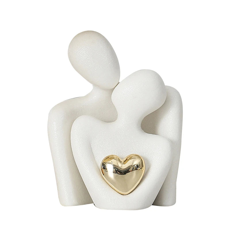 Abstract Couple Statue - Modern Home Decor Sculpture