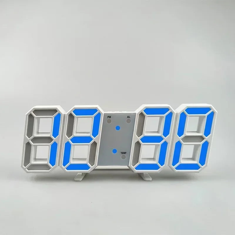 3D LED Digital Alarm Clock - Modern Time & Temperature Display