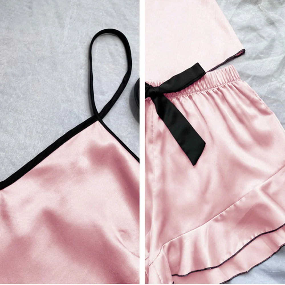 Breathable Satin Pajama Set - Chic & Comfortable