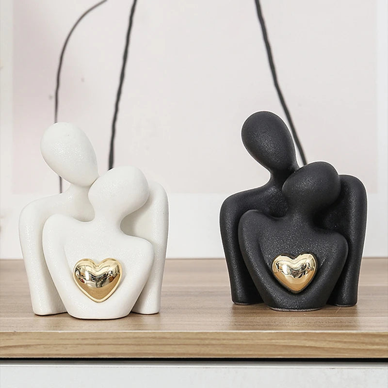 Abstract Couple Statue - Modern Home Decor Sculpture