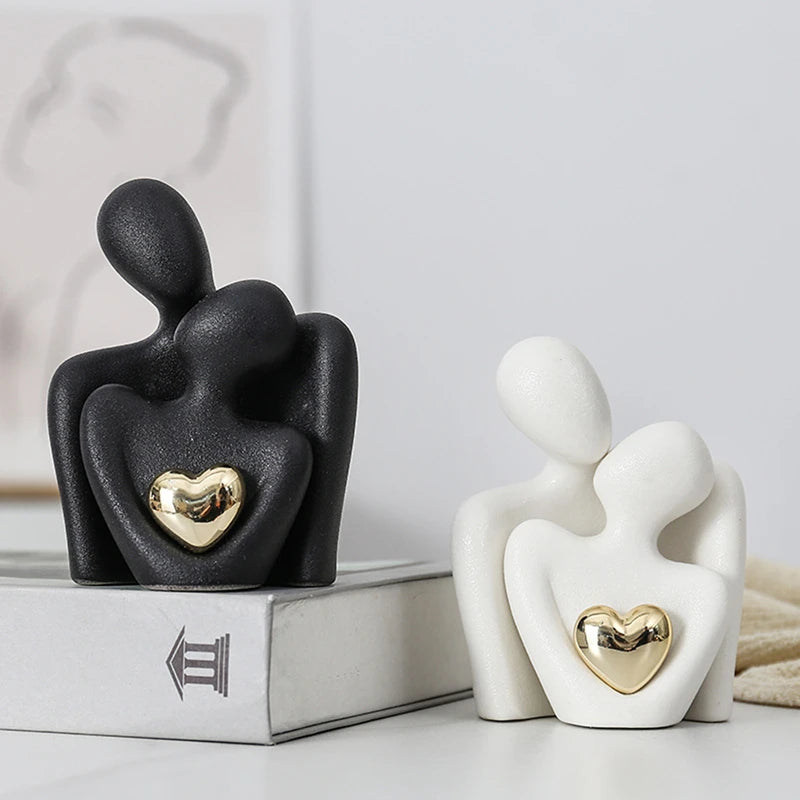 Abstract Couple Statue - Modern Home Decor Sculpture