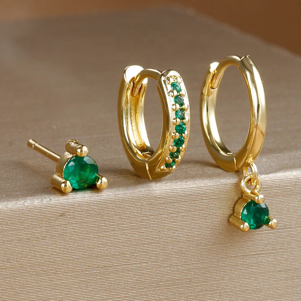 Star Drop Earrings Set - 18K Gold Plated Elegance