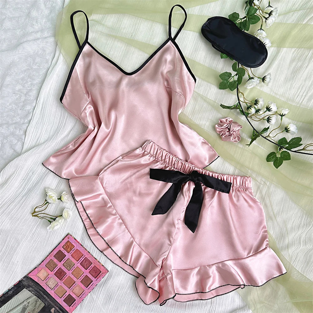 Breathable Satin Pajama Set - Chic & Comfortable