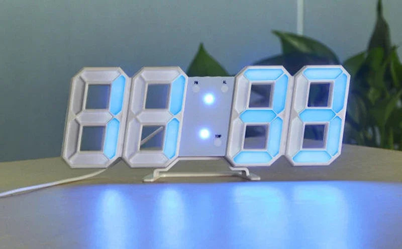3D LED Digital Alarm Clock - Modern Time & Temperature Display