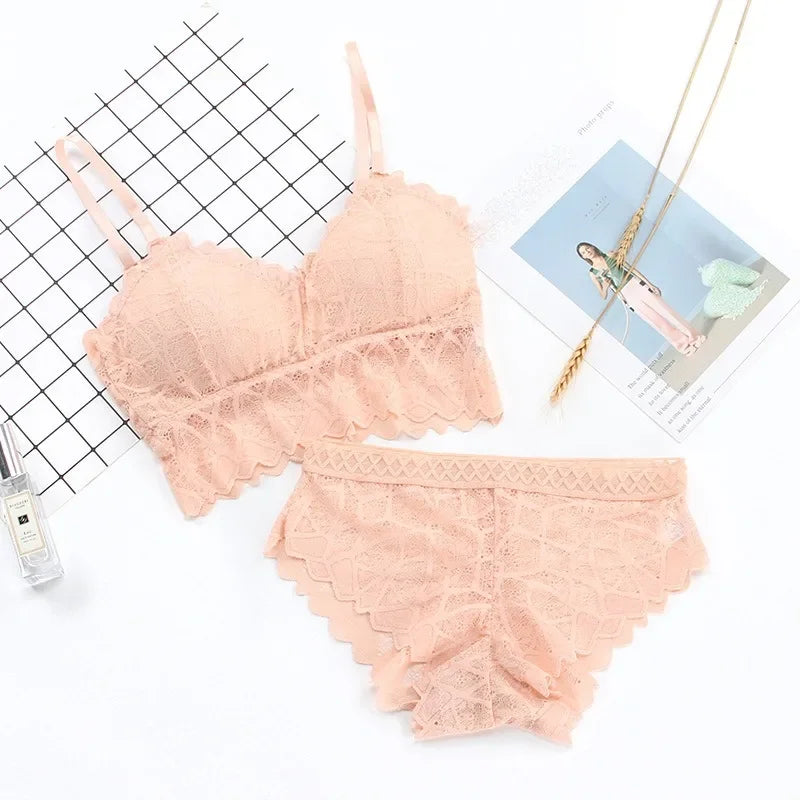 Lace Push-Up Bra Set - Wire-Free Comfort & Style