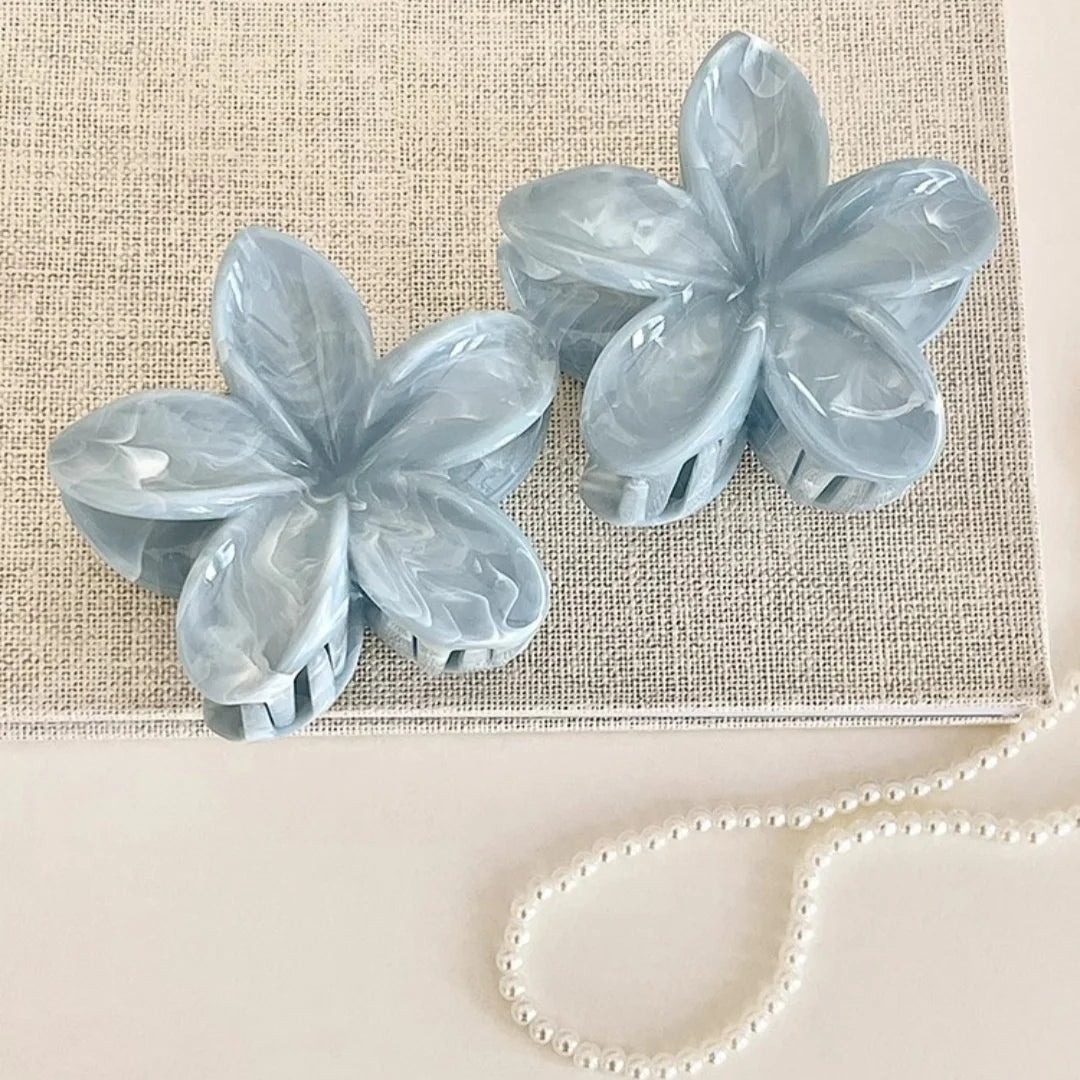 Floral Hair Shark Clip - Elegant Style & Secure Grip