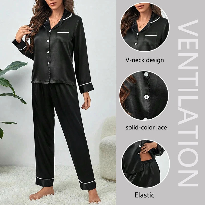 Silk Satin Plus Size Pajamas Set - Luxurious Comfort
