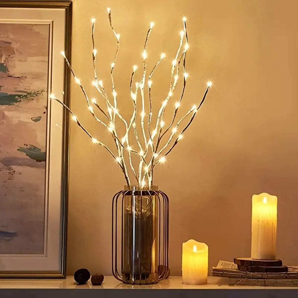 Battery-Operated Birch Branch Lights - Elegant Glow