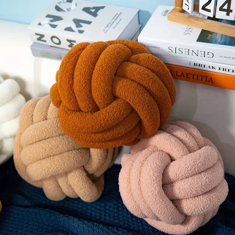Eco-Friendly Knotted Ball Pillow - Stylish Home Decor