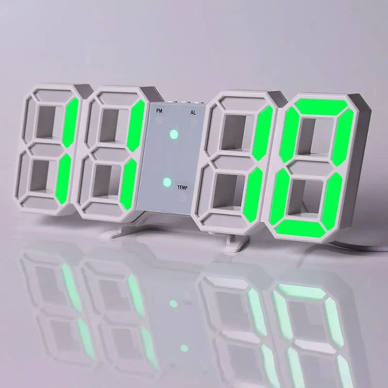 3D LED Digital Alarm Clock - Modern Time & Temperature Display