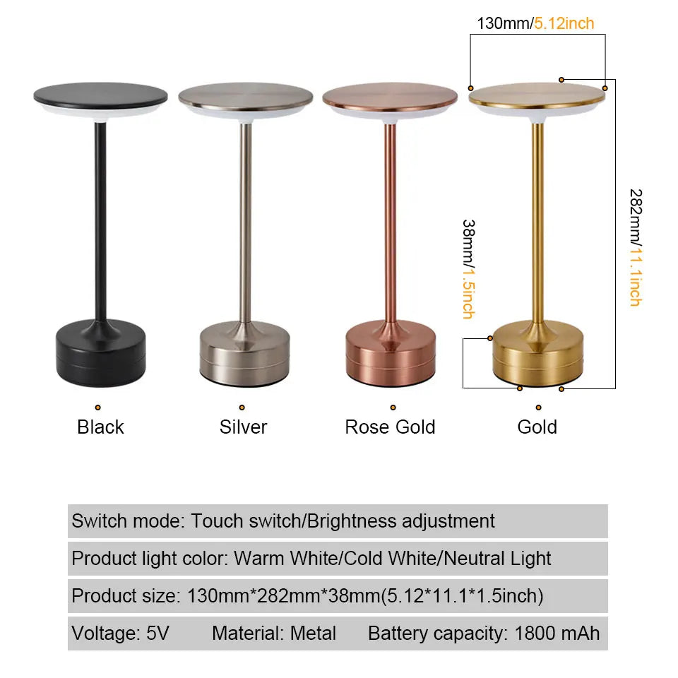 Touch Sensor LED Table Lamp - Rechargeable & Stylish