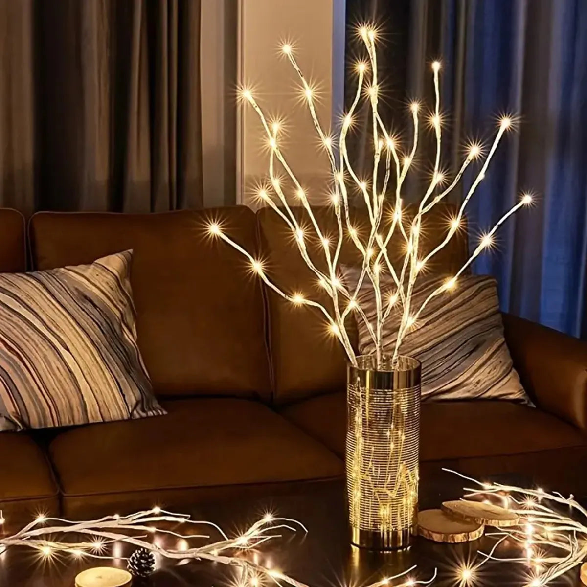 Battery-Operated Birch Branch Lights - Elegant Glow