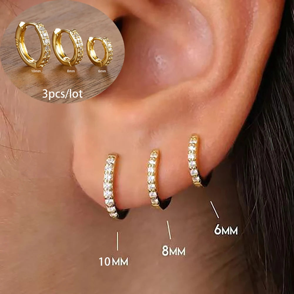 Star Drop Earrings Set - 18K Gold Plated Elegance