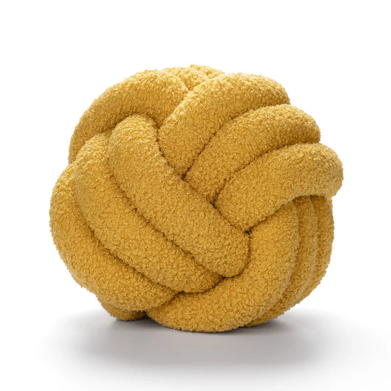 Eco-Friendly Knotted Ball Pillow - Stylish Home Decor