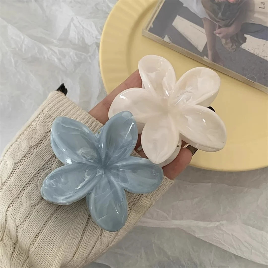 Floral Hair Shark Clip - Elegant Style & Secure Grip