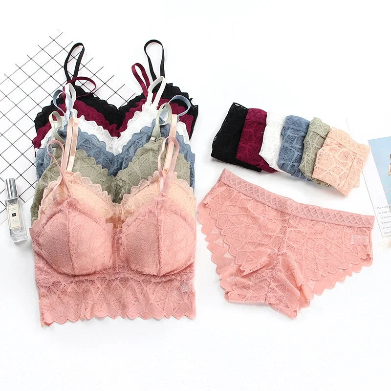 Lace Push-Up Bra Set - Wire-Free Comfort & Style
