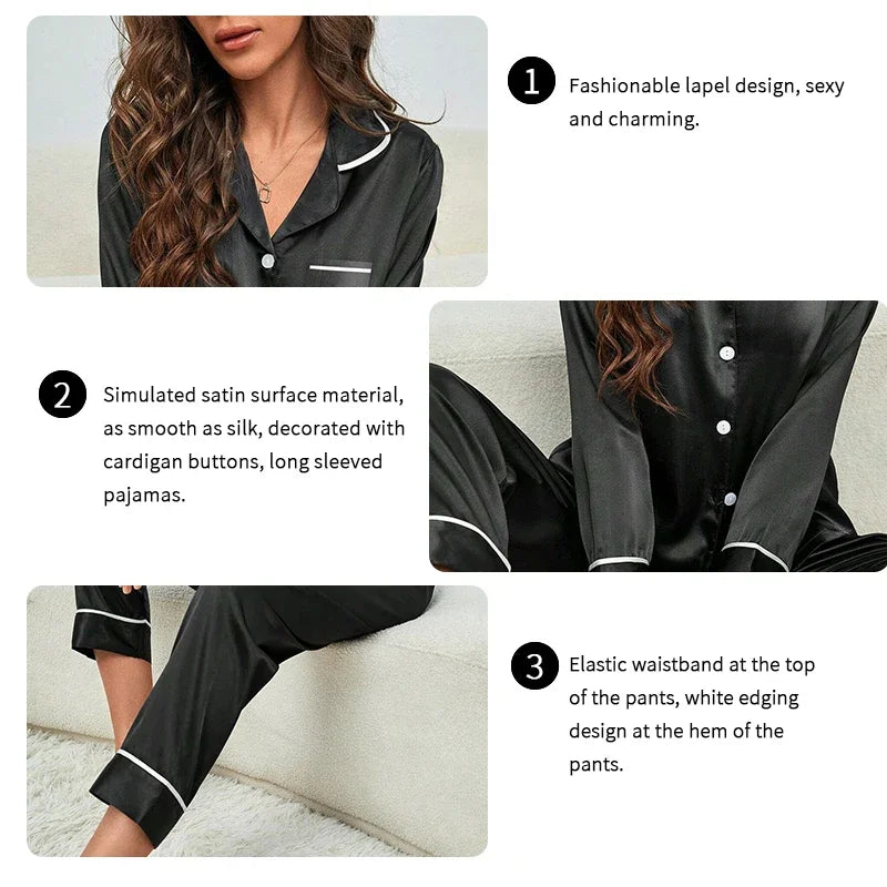 Silk Satin Plus Size Pajamas Set - Luxurious Comfort