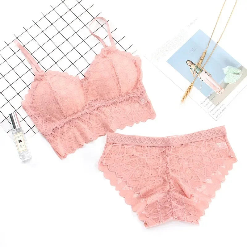 Lace Push-Up Bra Set - Wire-Free Comfort & Style