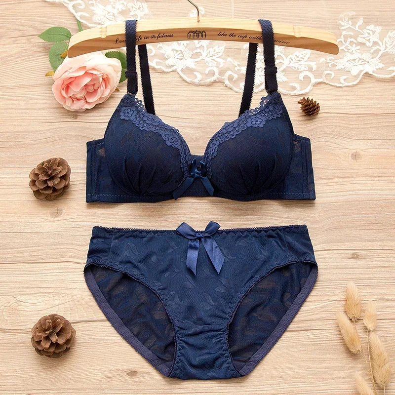 Breathable Lace Bralette and Briefs Set - Everyday Comfort
