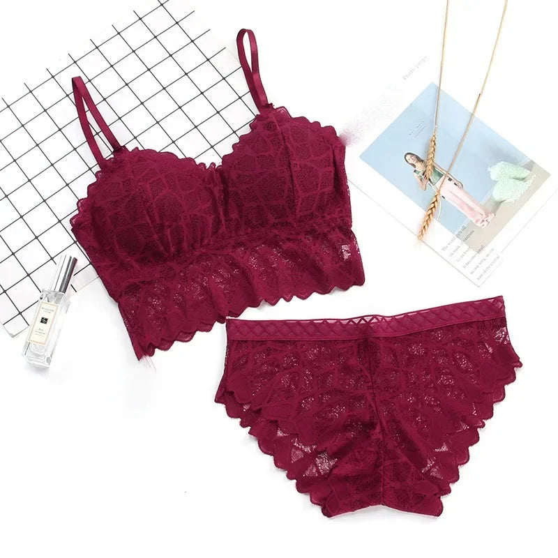 Lace Push-Up Bra Set - Wire-Free Comfort & Style