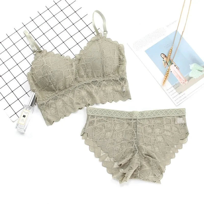 Lace Push-Up Bra Set - Wire-Free Comfort & Style