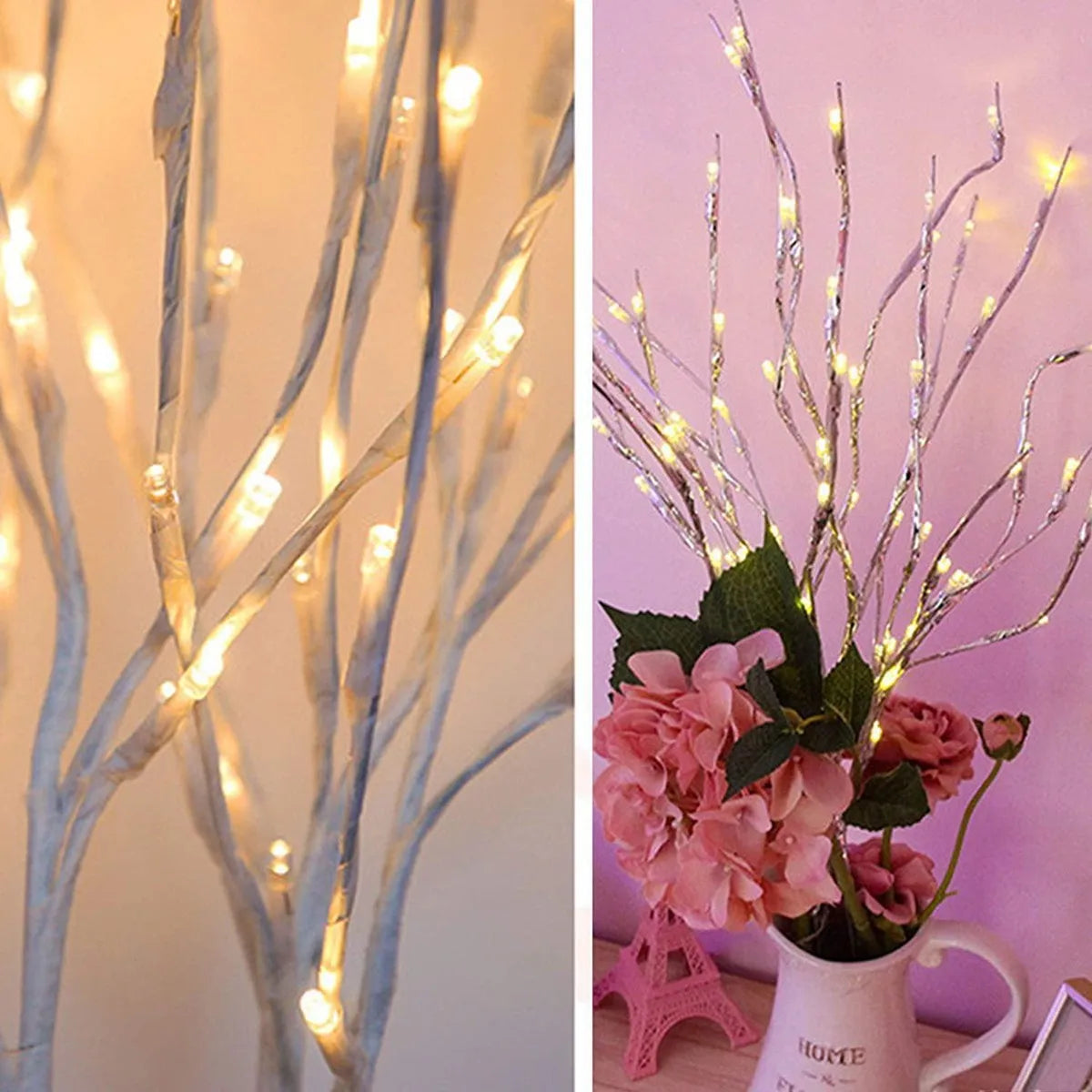 Battery-Operated Birch Branch Lights - Elegant Glow