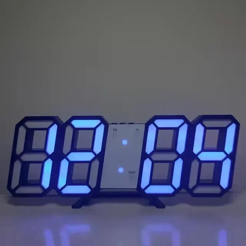 3D LED Digital Alarm Clock - Modern Time & Temperature Display