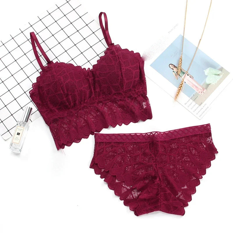 Lace Push-Up Bra Set - Wire-Free Comfort & Style